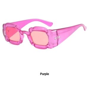 Fushia (purplish/pink) square shaped tinted sunglasses, NEW